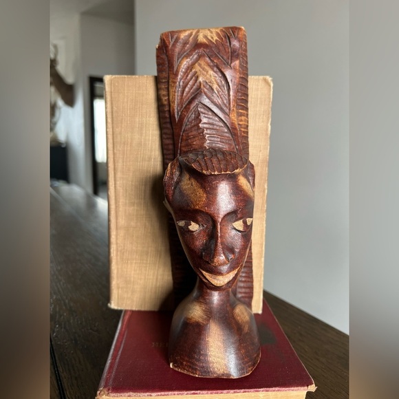 Other - Vintage Hand Carved Wooden Tribal Heads Bookend Igorot Islander Ethnic Art‎ Deco